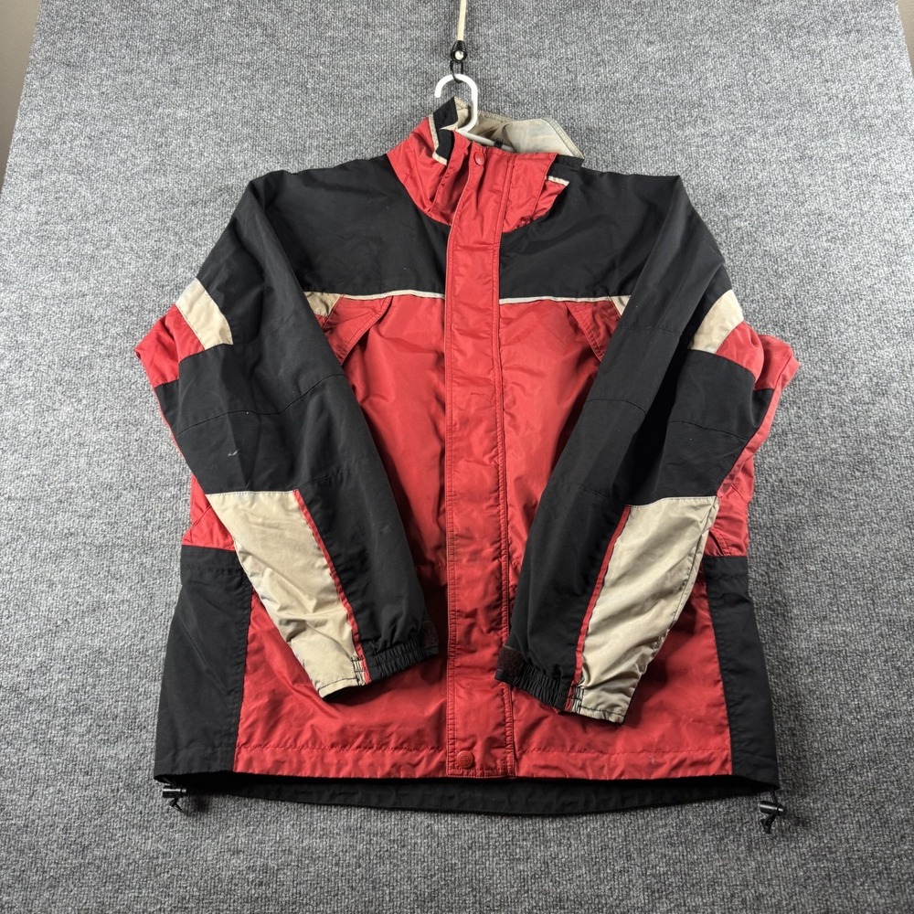 VINTAGE Columbia Jacket Men L Red Interchange Fleece Nylon Full Zip 90s‎